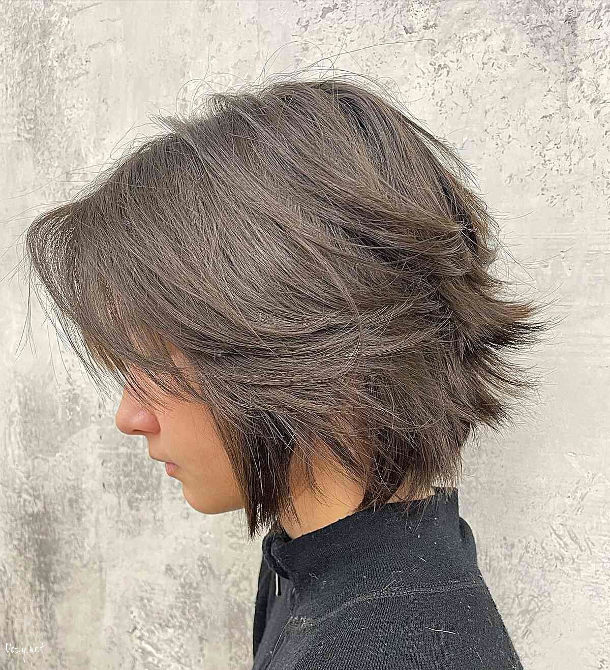 feathered short chopped shag haircuts