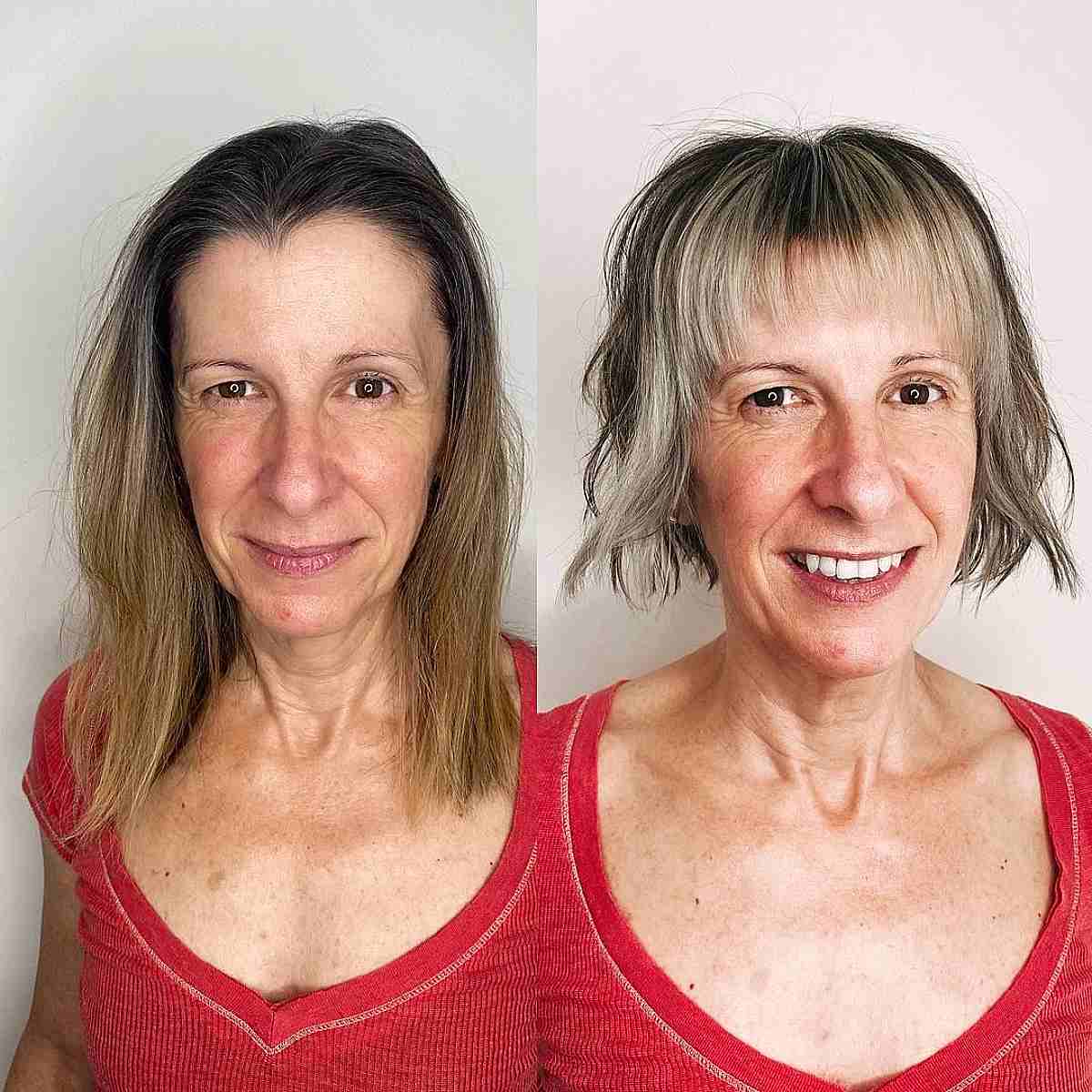 french bob for thinning hair for women past 50