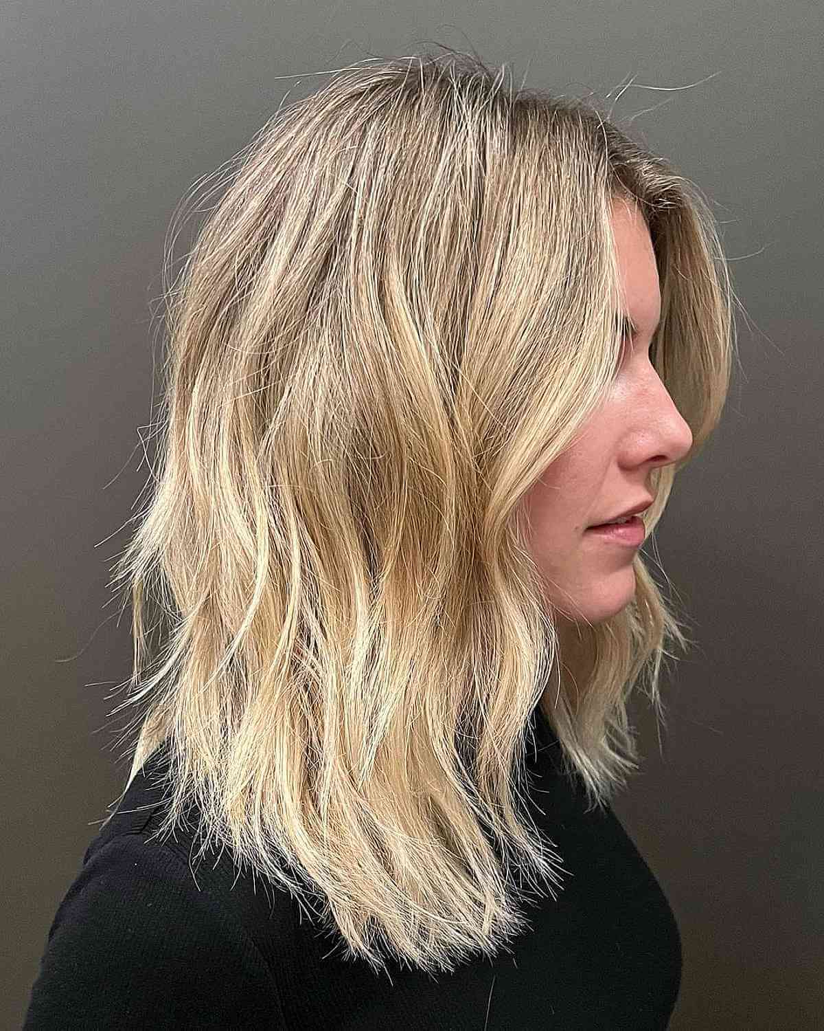 freshly tousled wash and go blonde hair