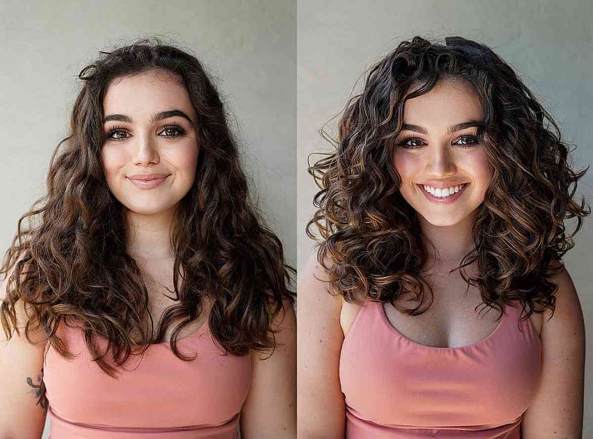 gorgeous chocolate shoulder length curls