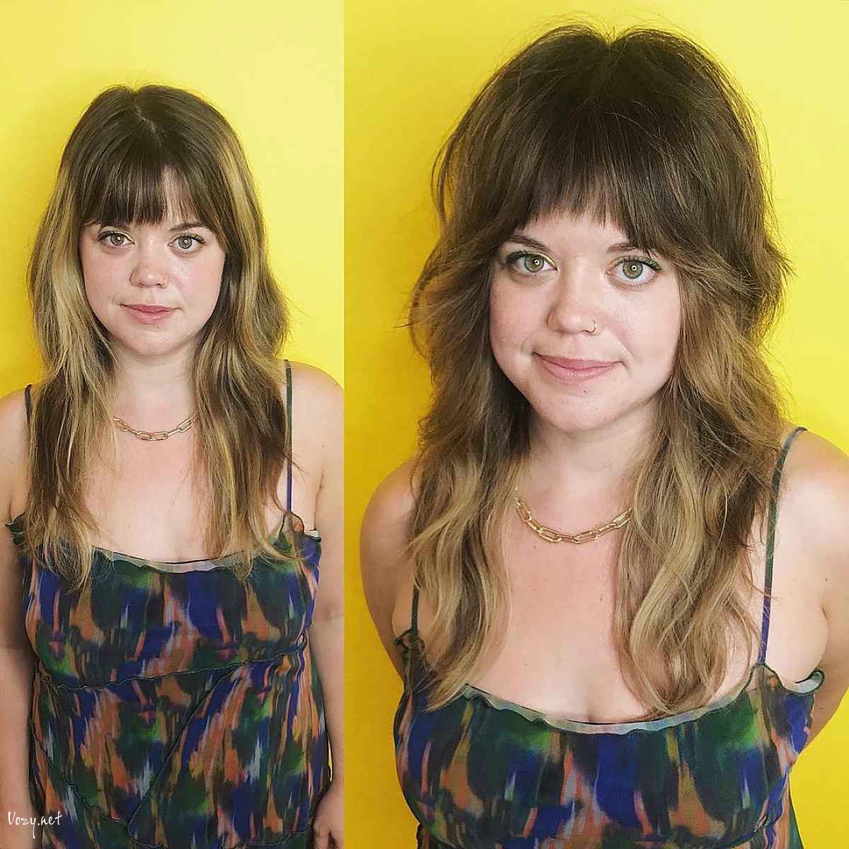 heavily layered wolf hair cut