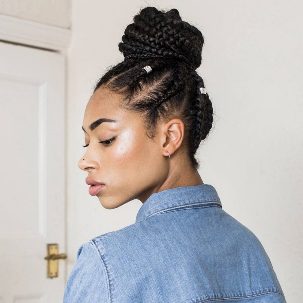 high bun with a twist