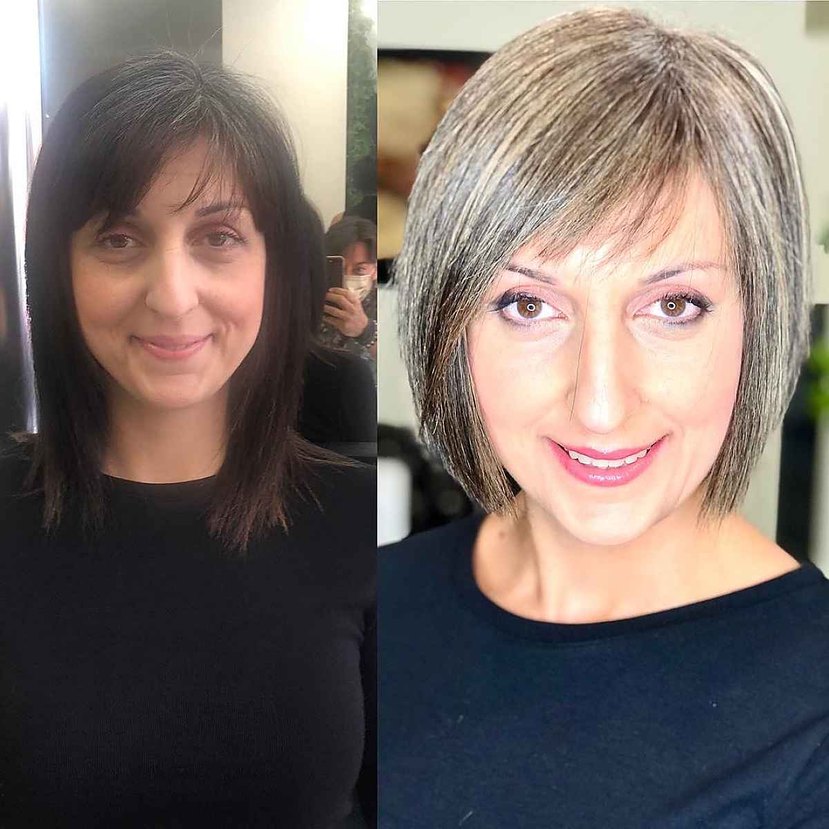 jaw length ash blonde bob
