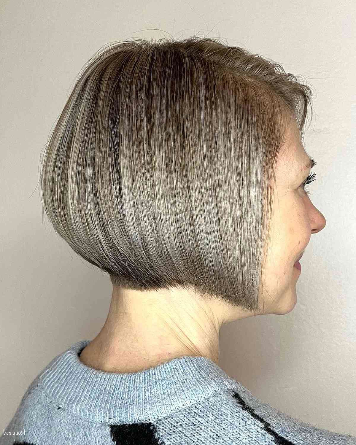jaw length graduated bob for women over 50