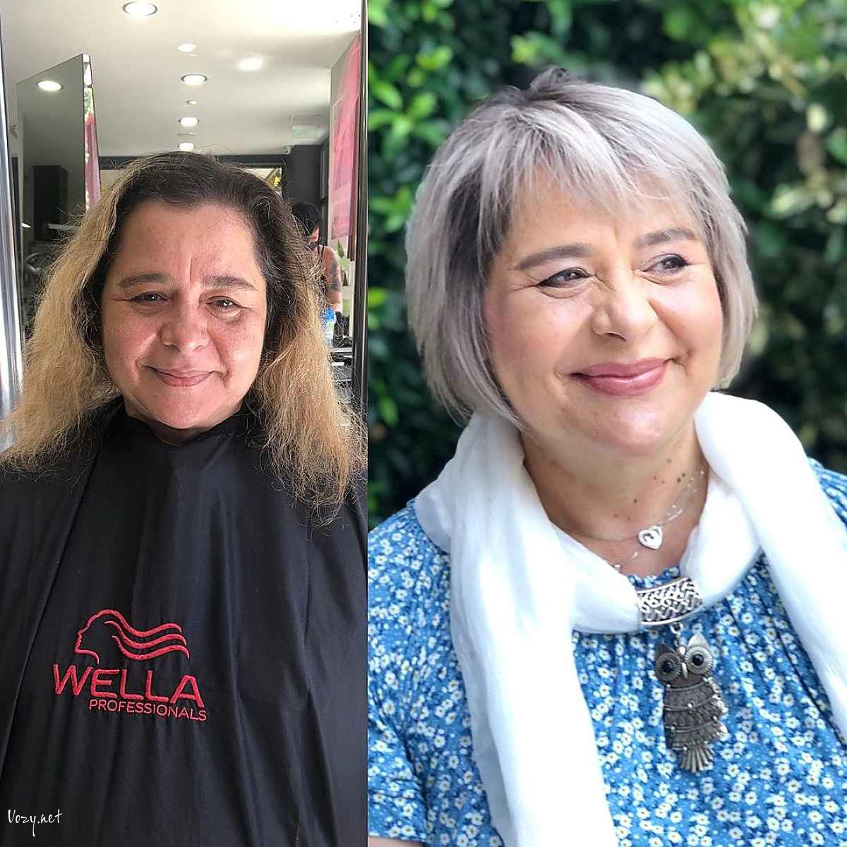 layered bob for women over 60 with chubby cheeks