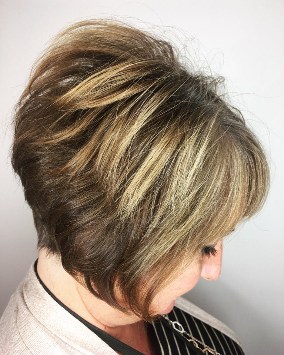 layered bob hairstyle for women over 50