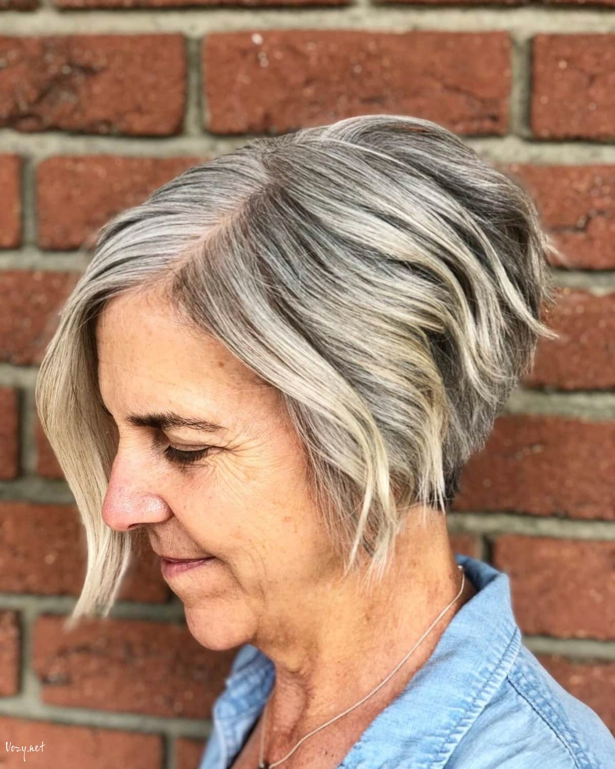 layered short bob for 50 year old women
