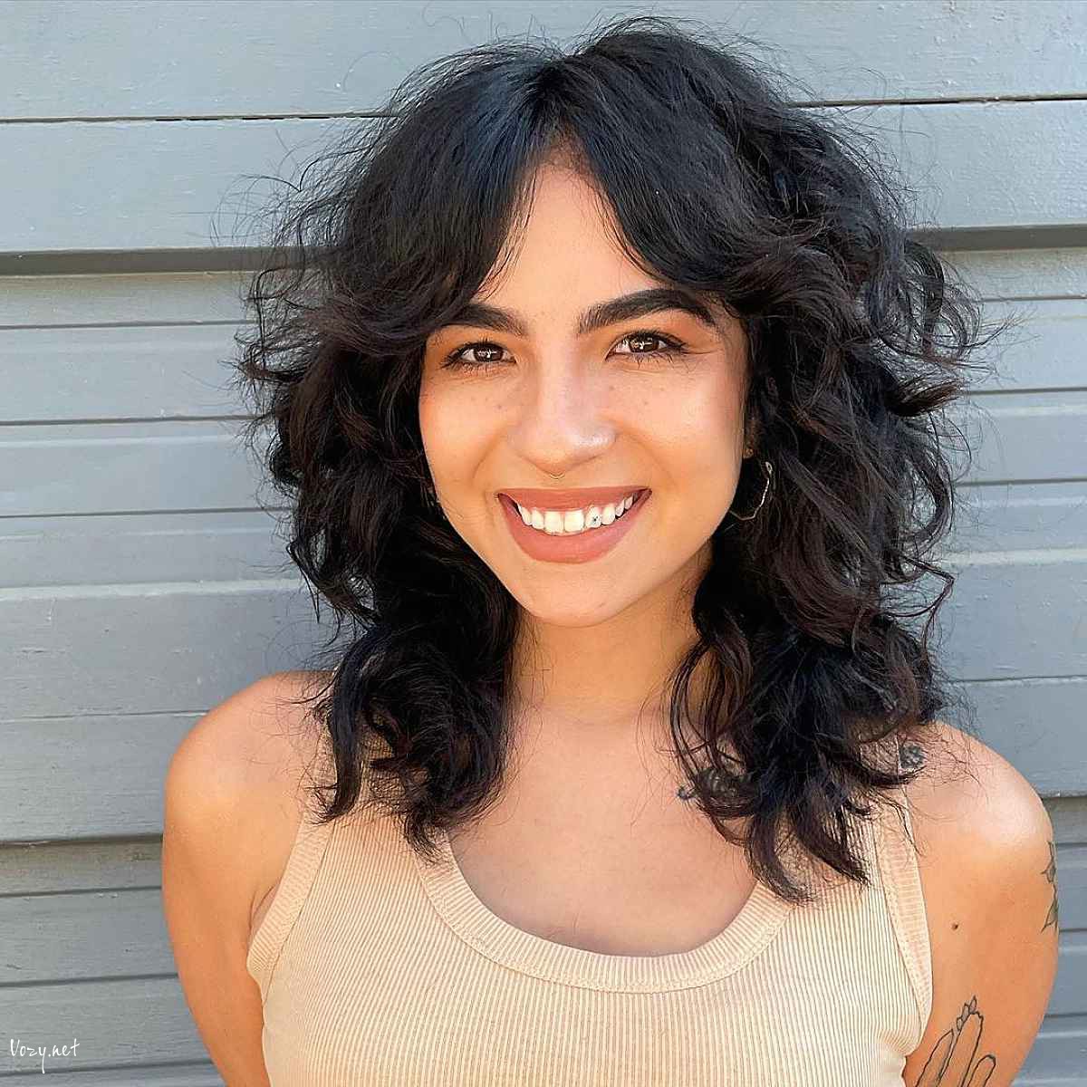 layered wolf cut for thick hair