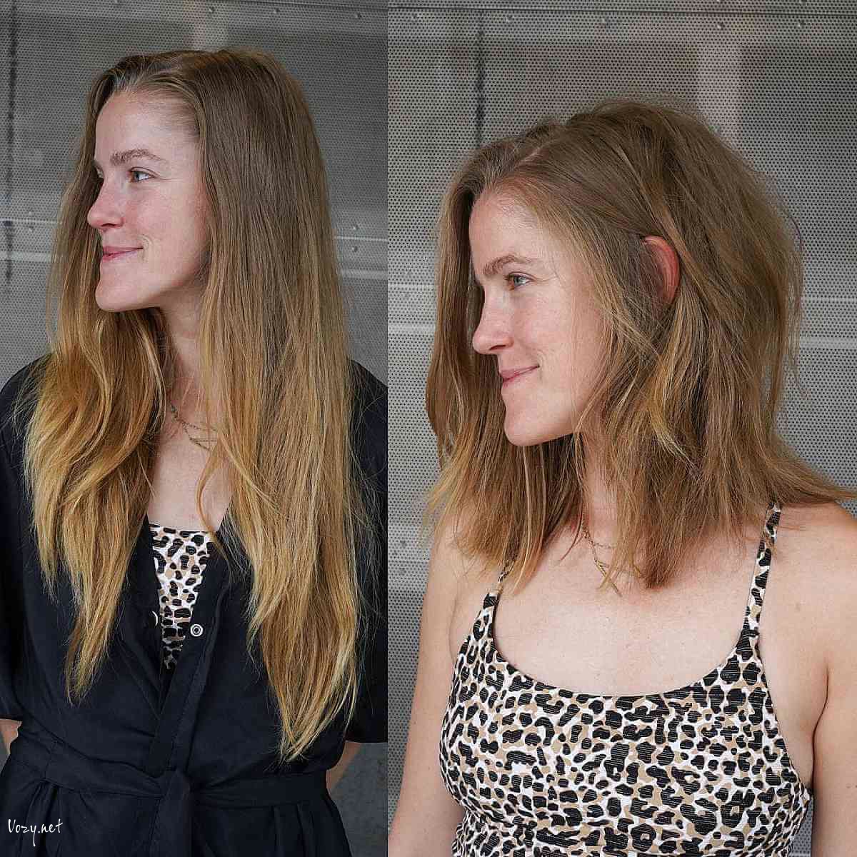 light brown lob for fine hair 1