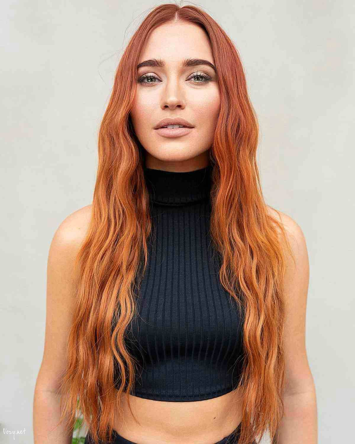 long copper hairstyle for fine hair 1