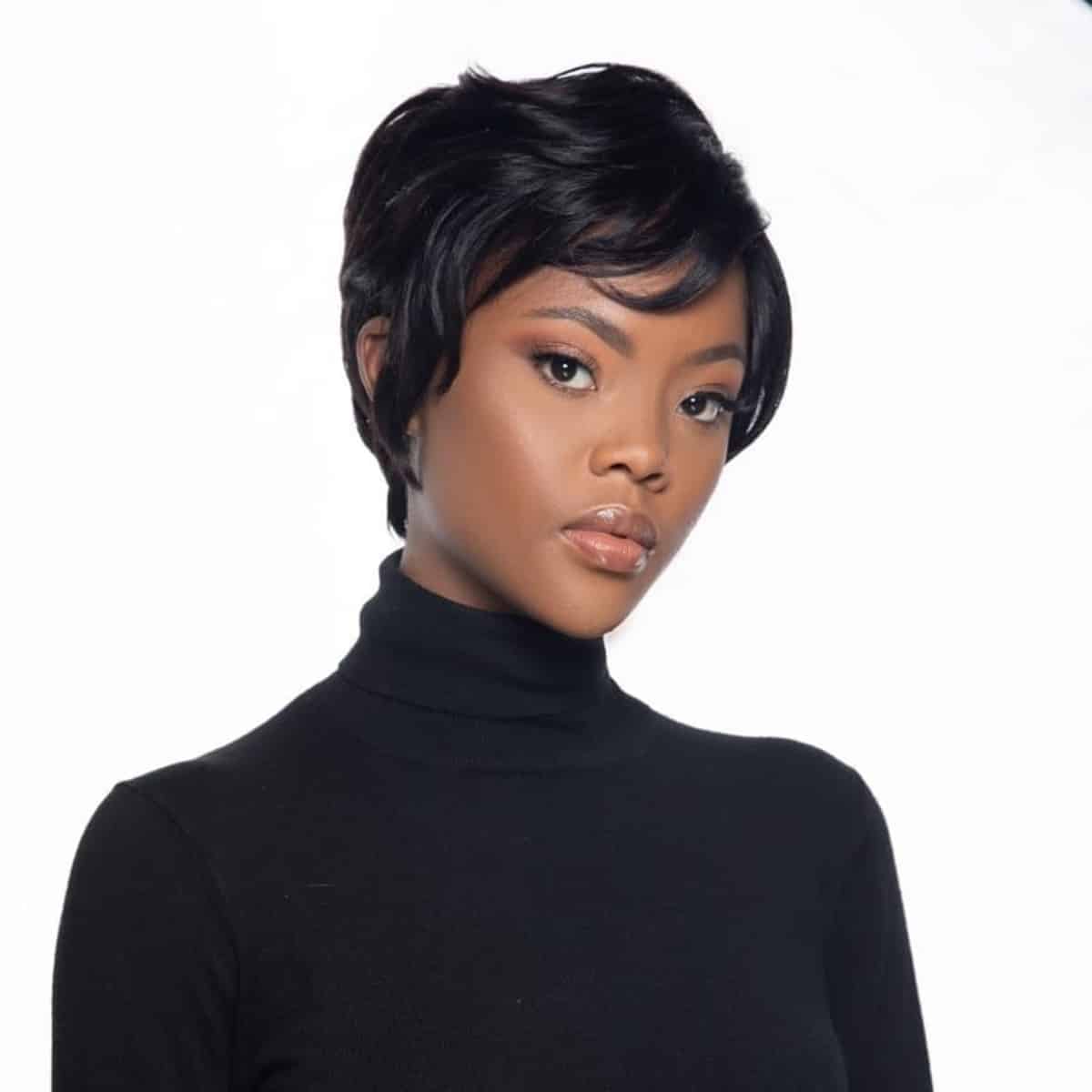 long pixie cut for black women