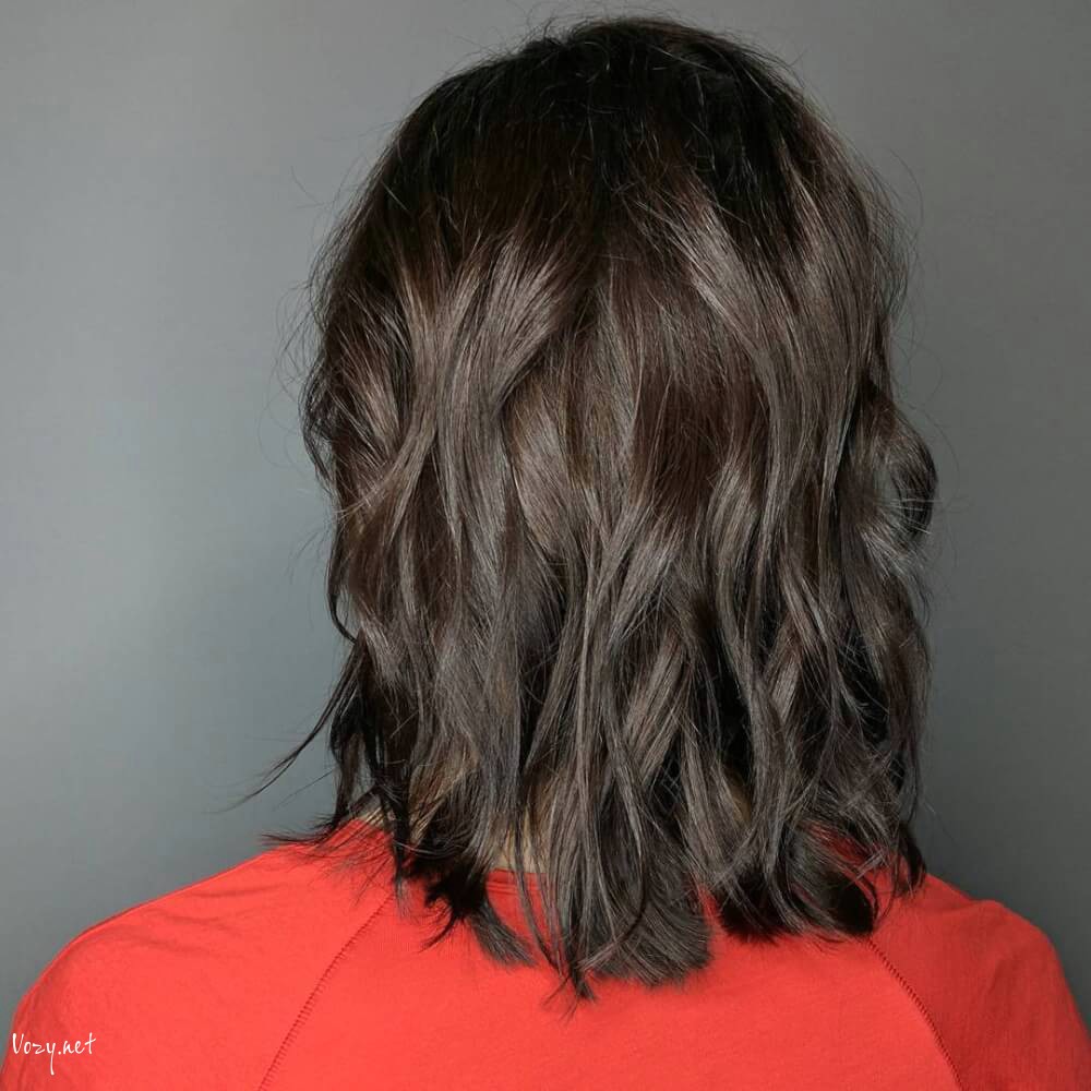 long textured bob with curls