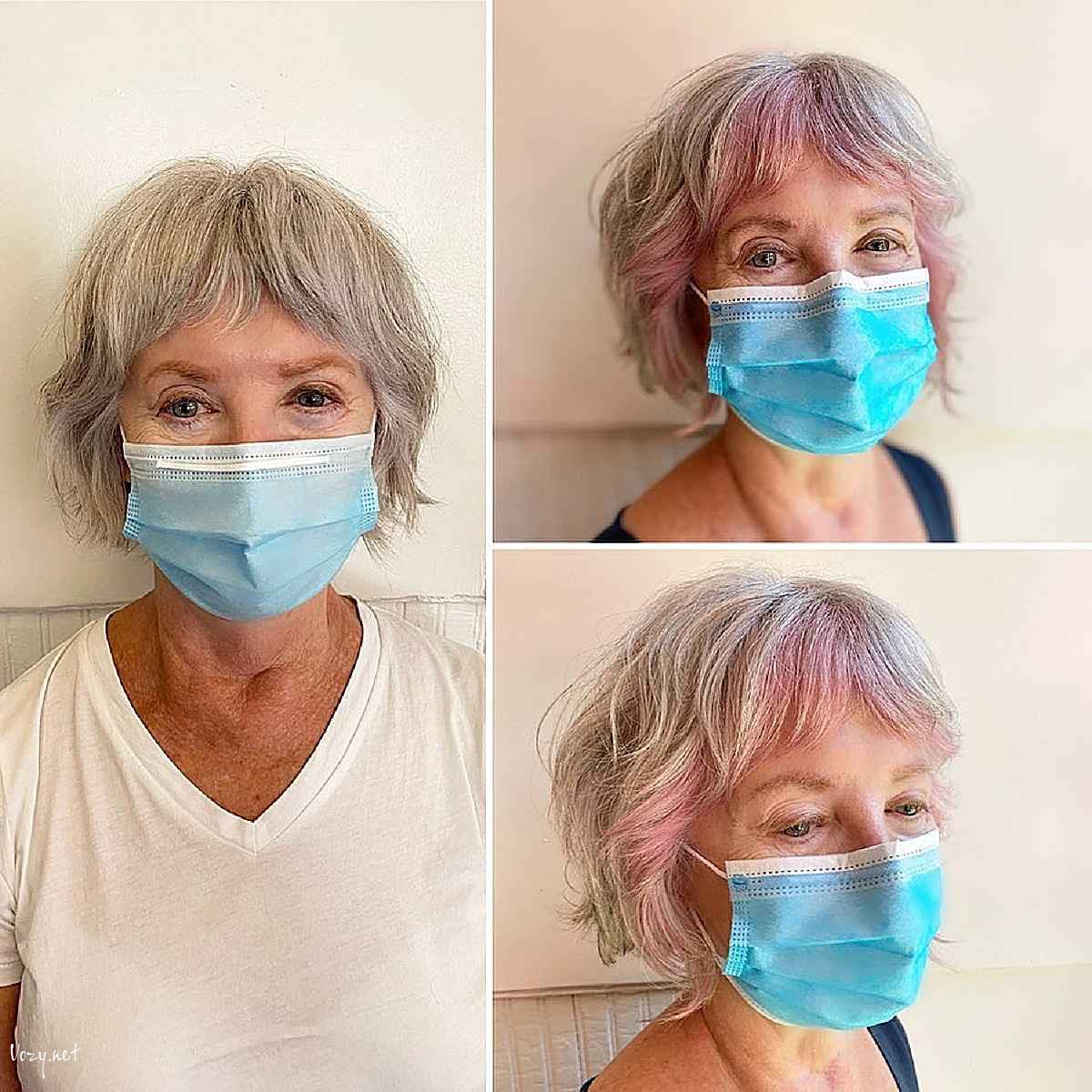 low maintenance bob with curtain fringe for women over 70