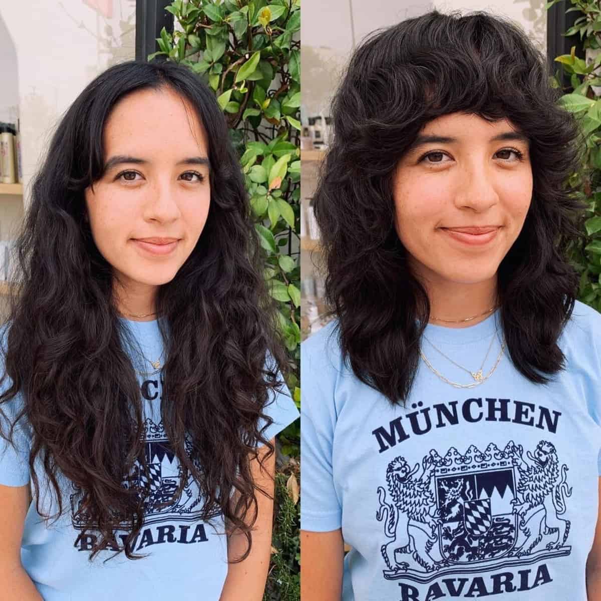 medium length curly shag haircut