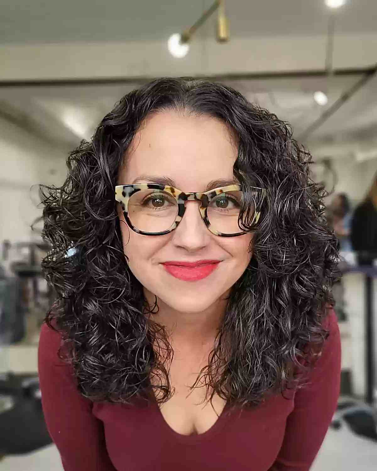 medium length type 3 curly shag