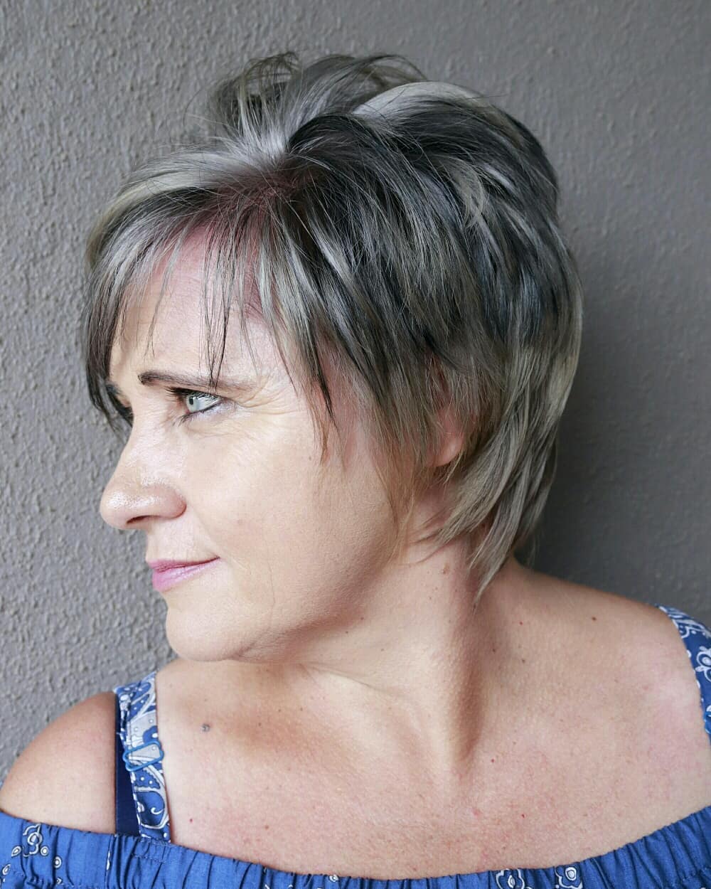 messy gray pixie cut 1