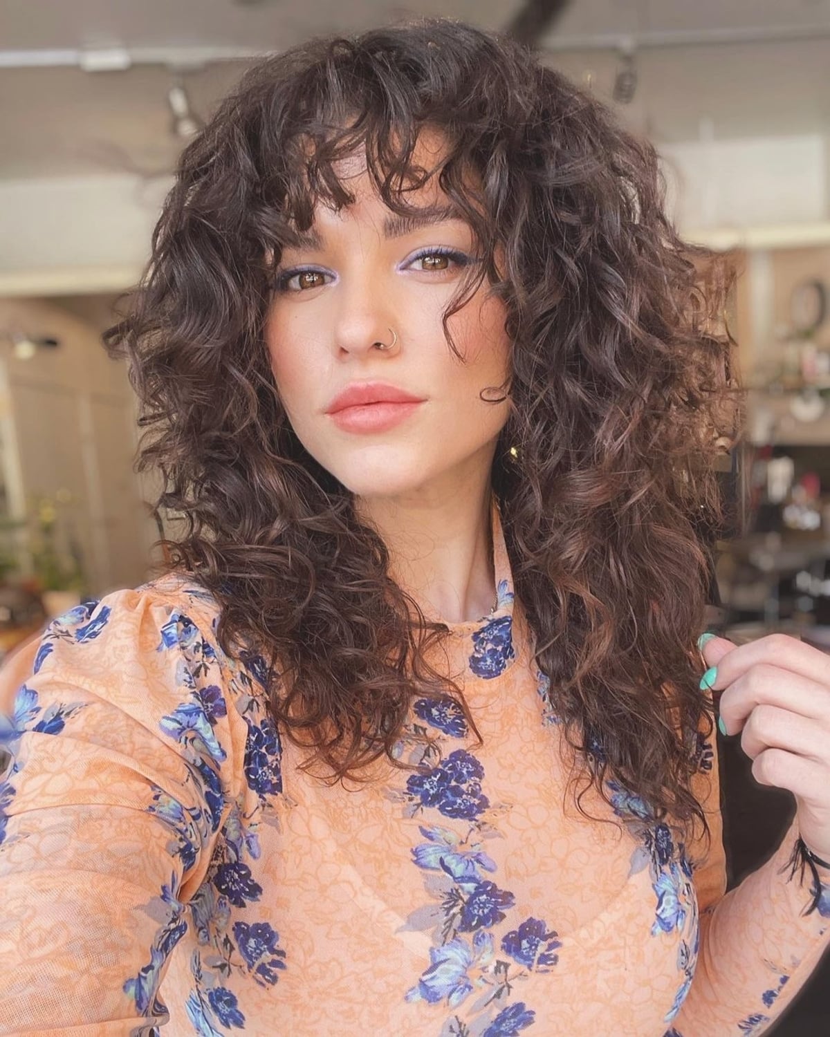 messy medium cut with bangs