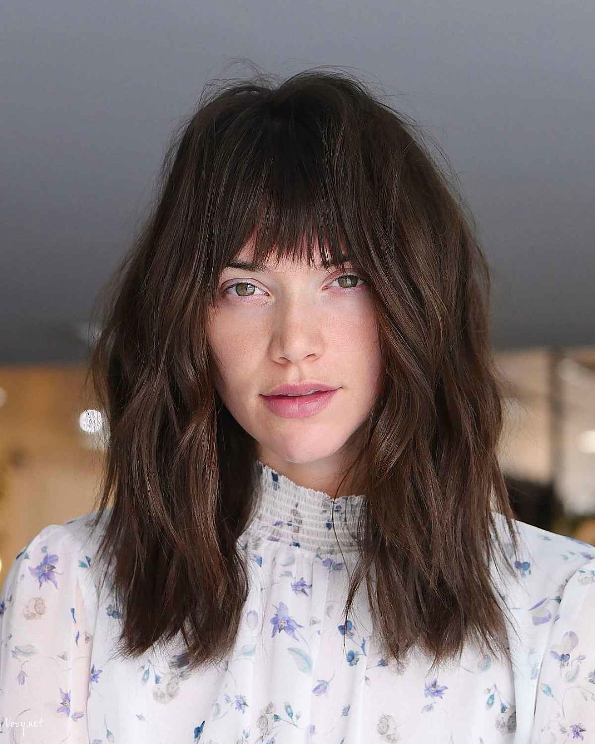 modern chocolate brown shag for thick hair 1