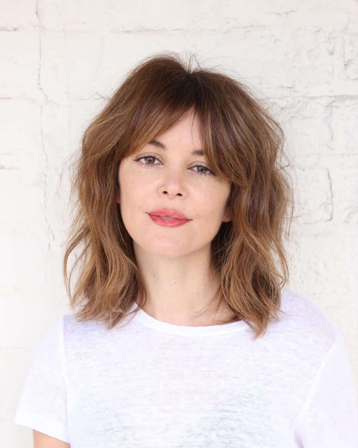 modern day mid length shag cut