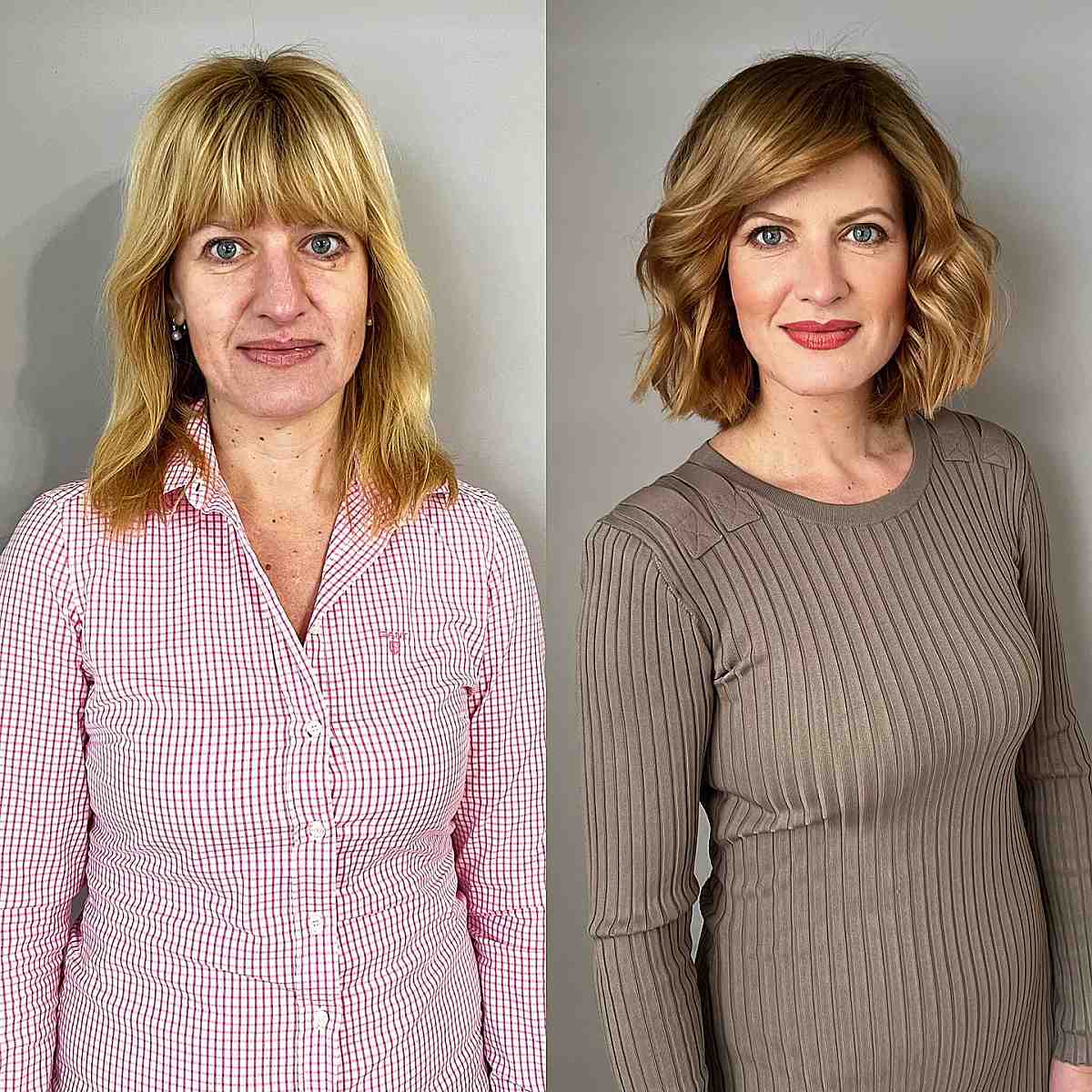 neck length bob for 40 year old women with thick hair