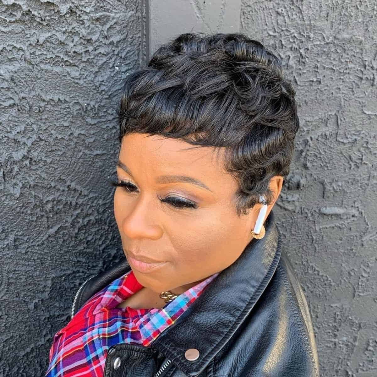 pixie with layers for a black woman