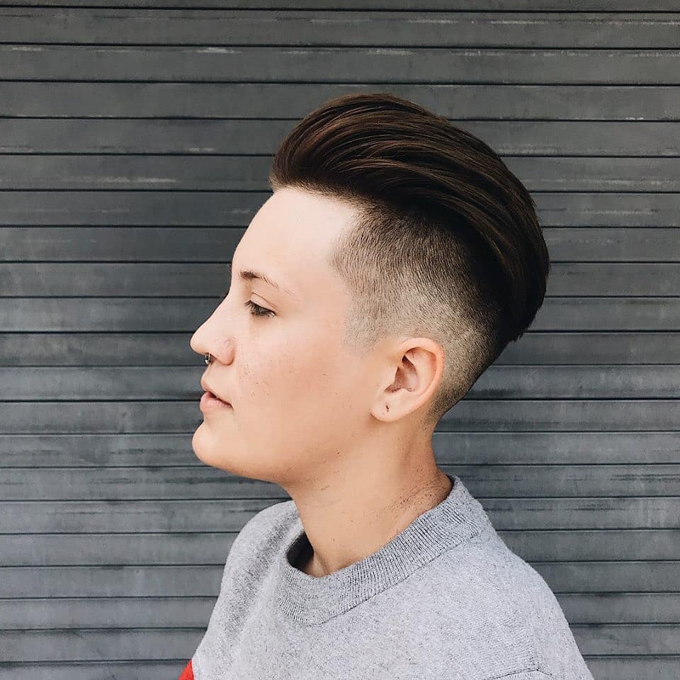 pompadour with shaved sides