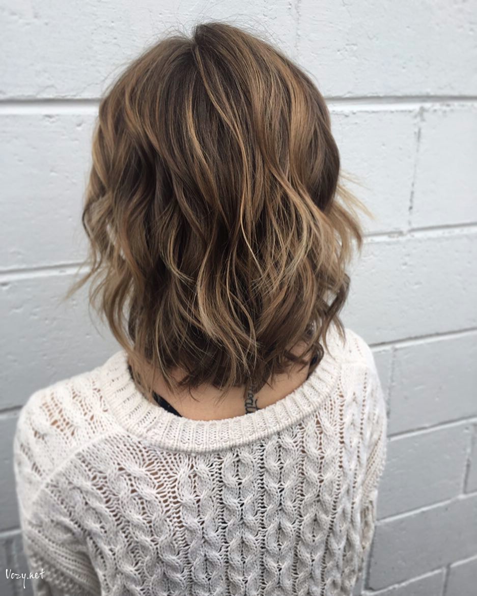 short and chic shaggy lob haircut