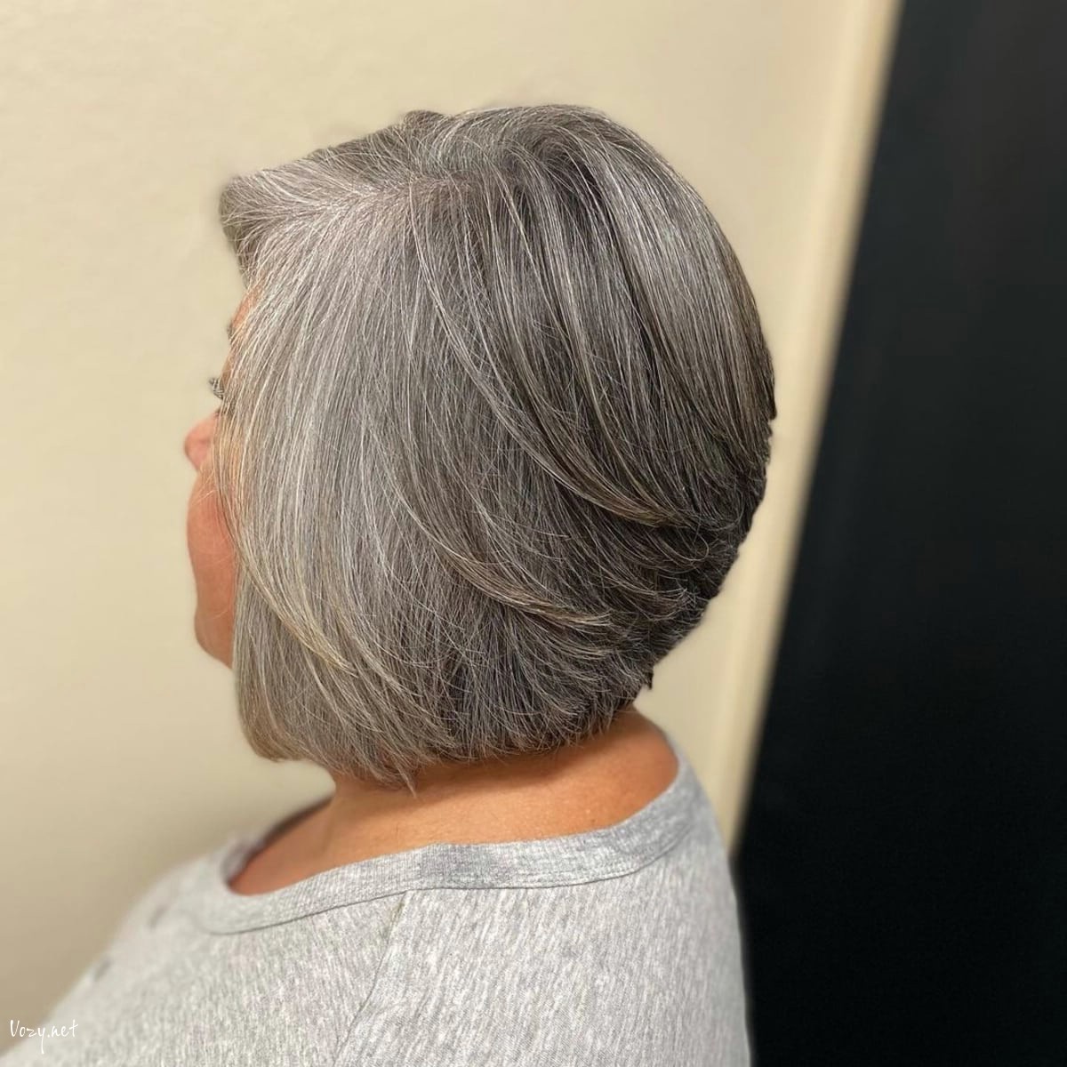 short angled bob with layers hairstyle