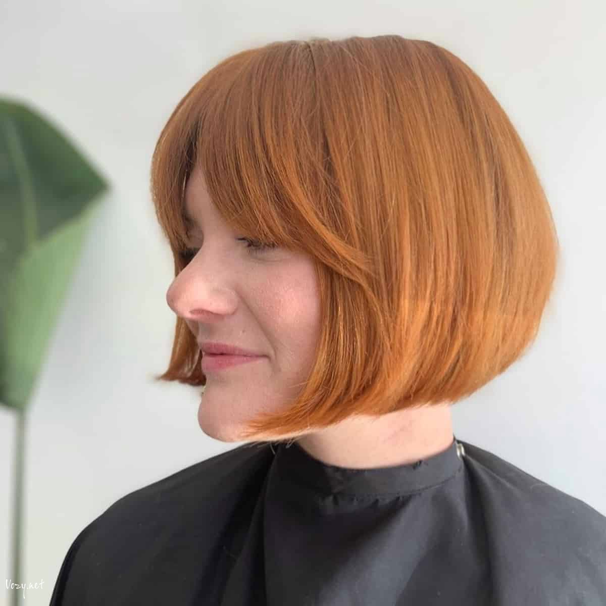 short bob with curtain fringe