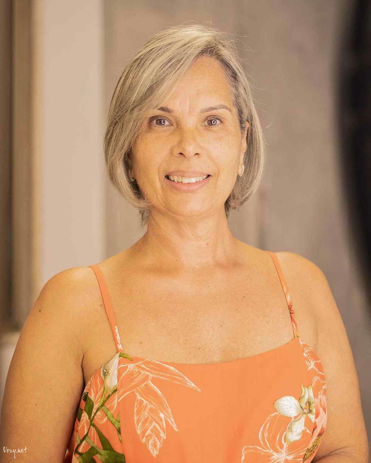short bobbed hair with peek a boo bangs for a fifty year old