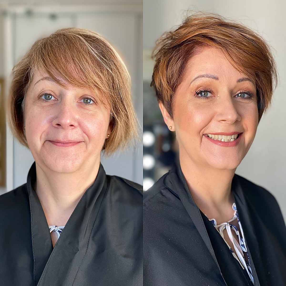 short copper colored hair for women over 40