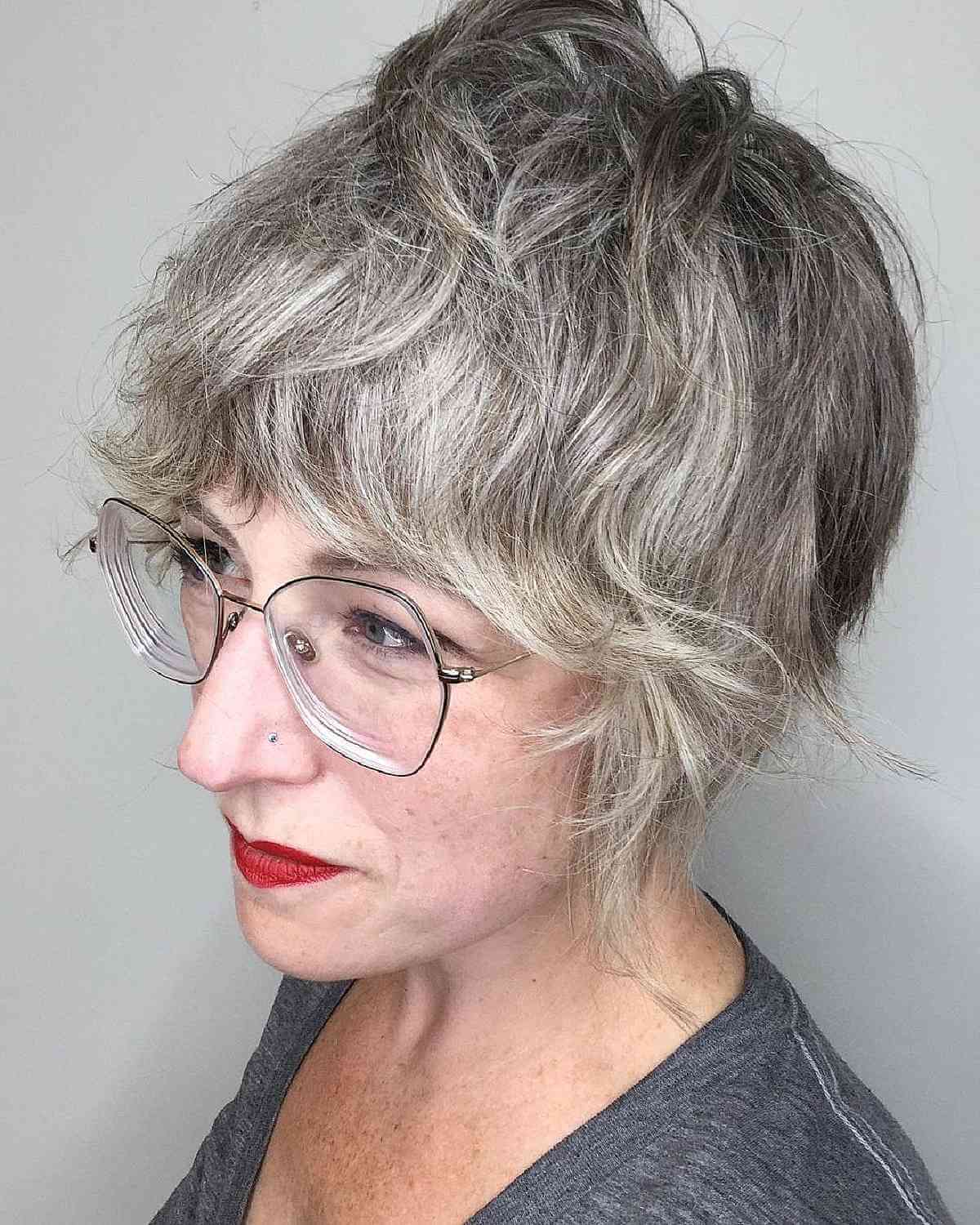 short crop with tousled layers for women 50 and up