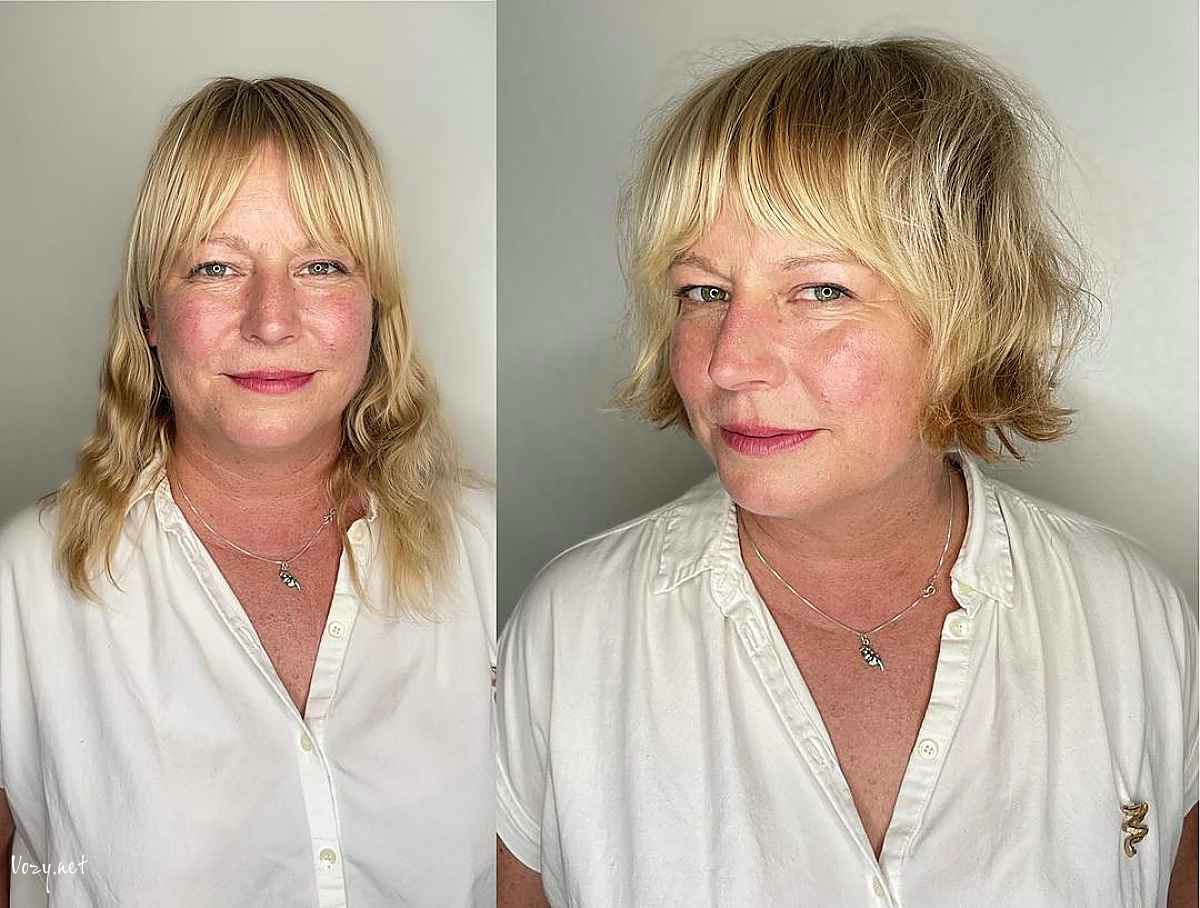 short curtain bangs for women over 50