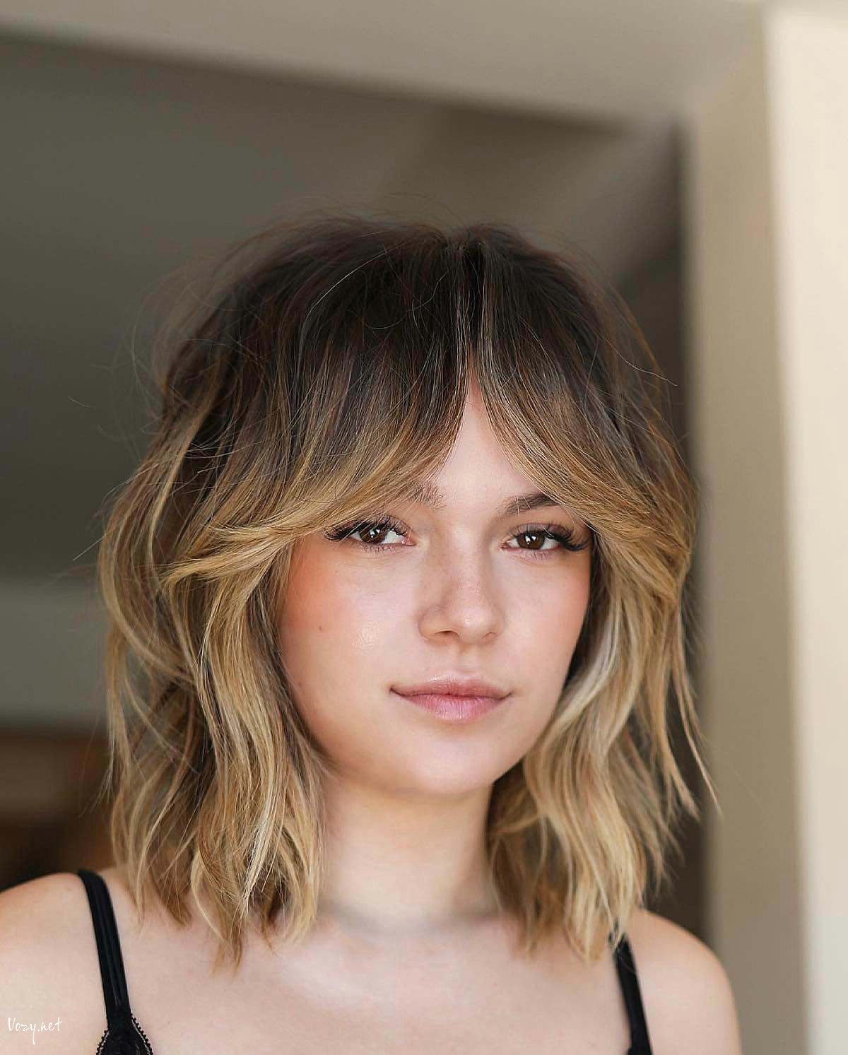short ombre with curtain fringe
