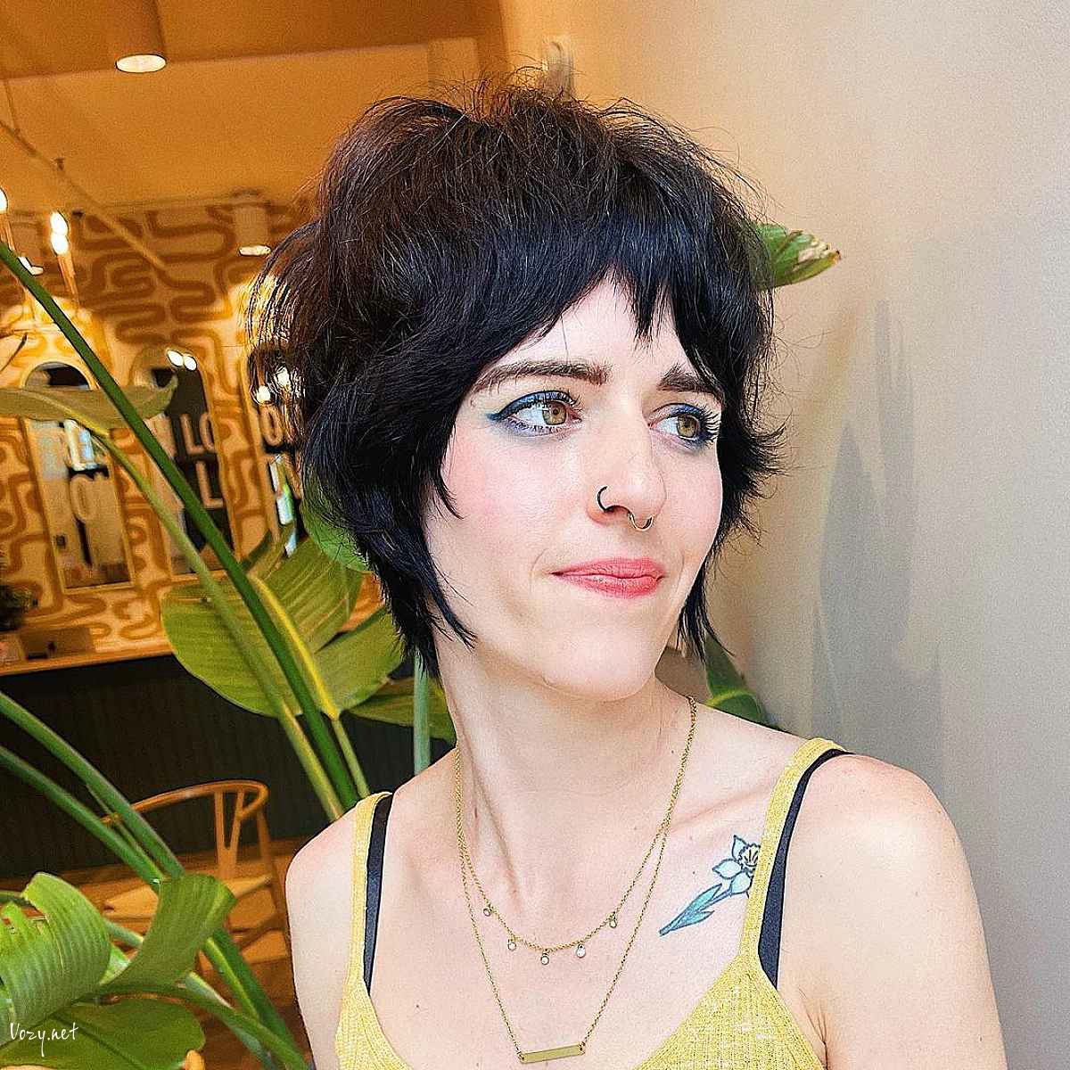 short wolf cut with bangs