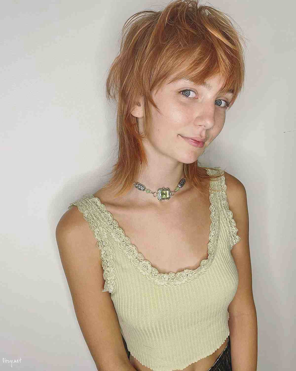 short wolf style wispy cut with crown layers