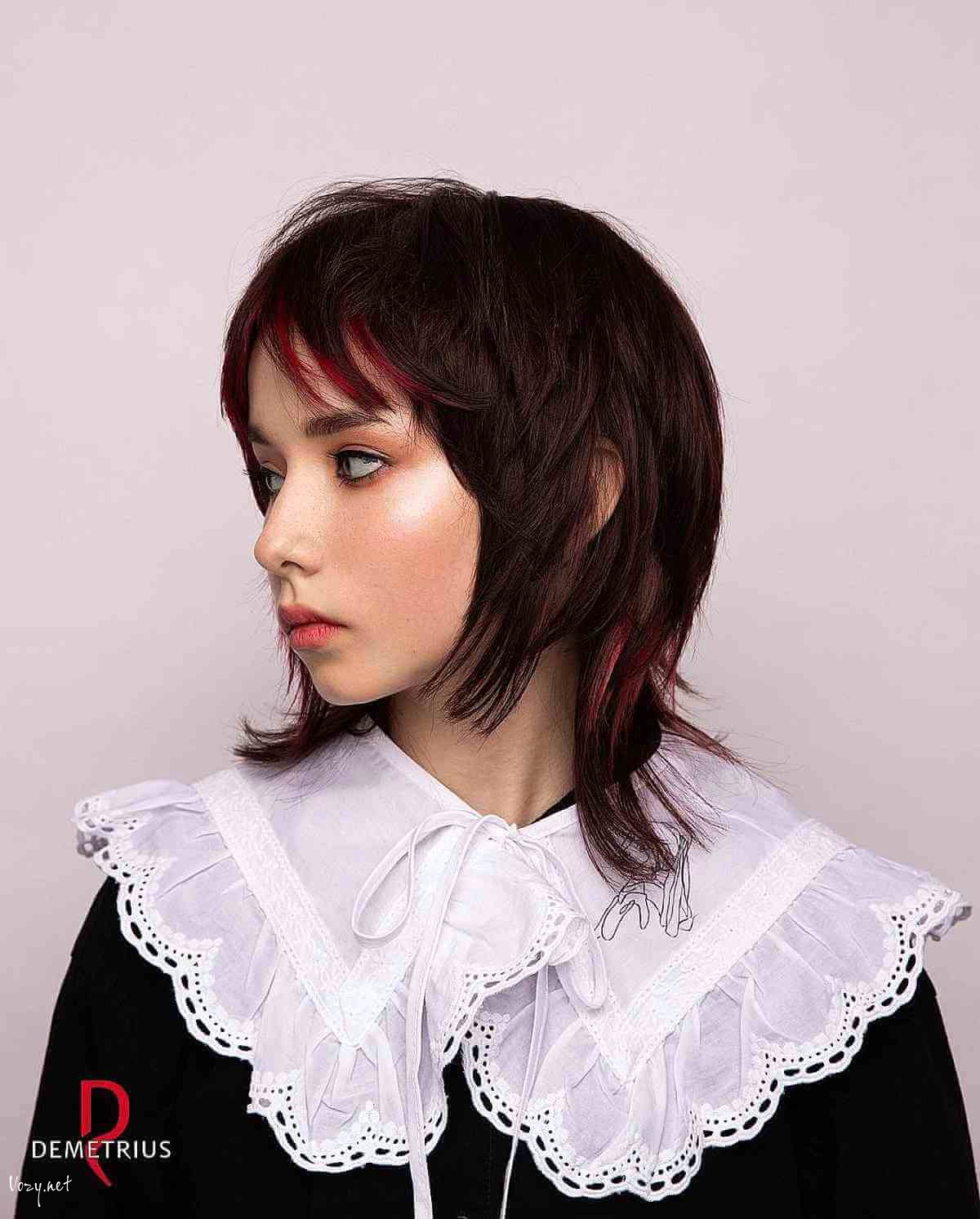 short wolf with red highlights