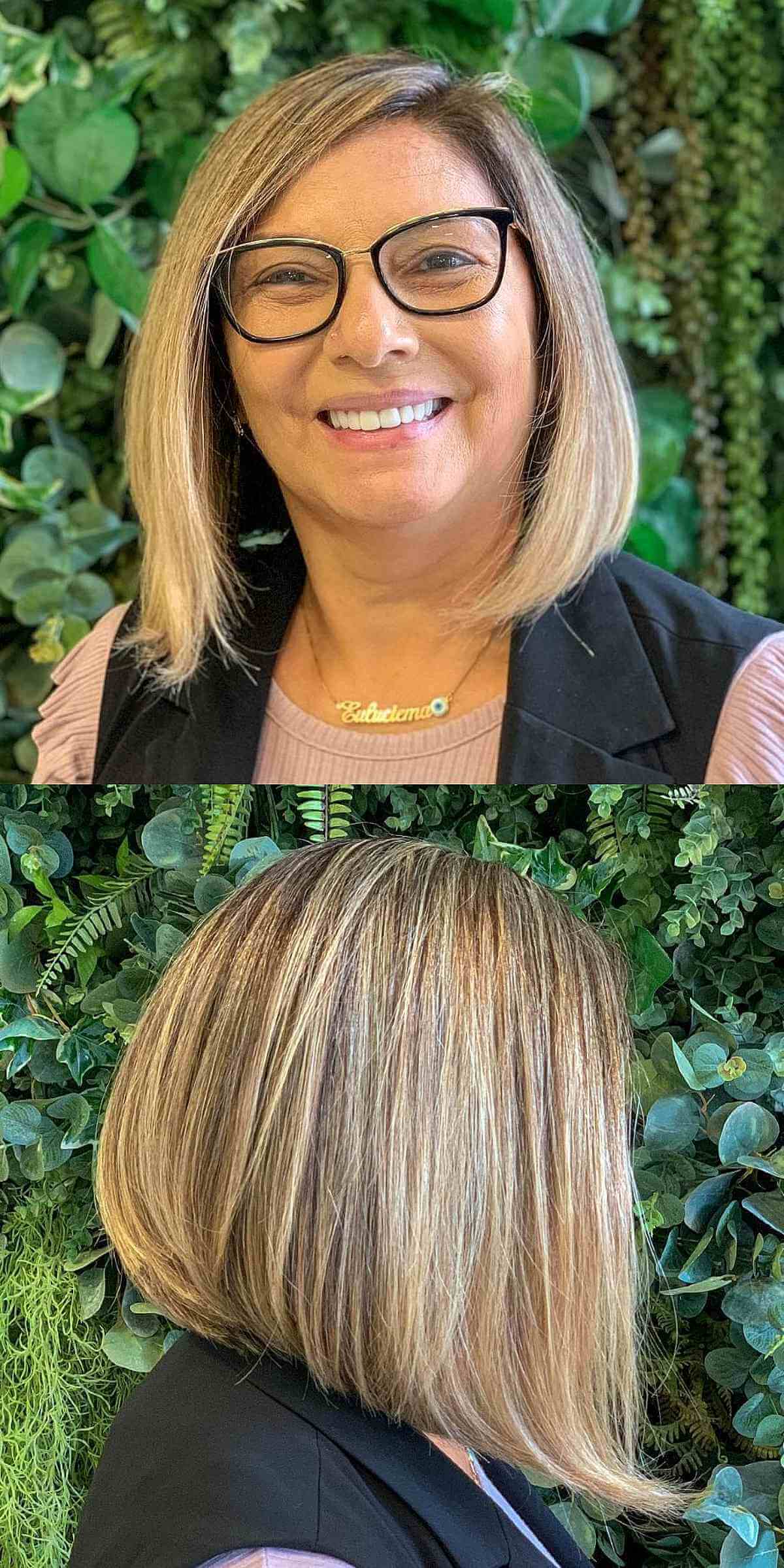 shoulder length a line bob for round faces and fine haired ladies fifty and over