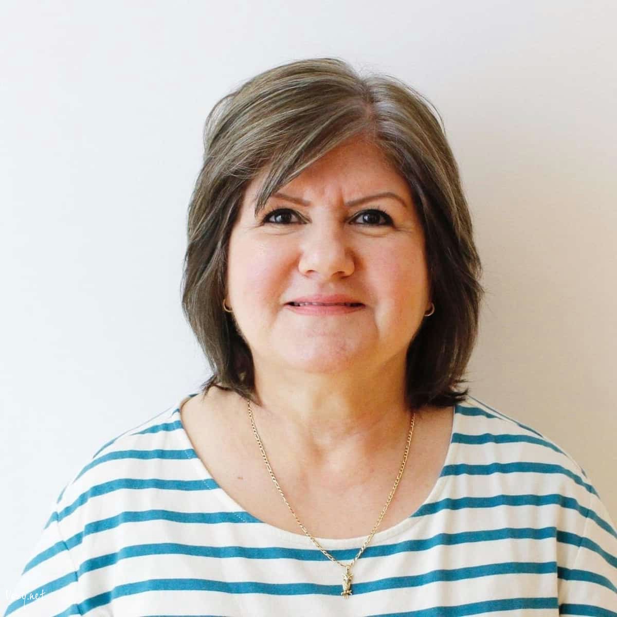 shoulder length haircut for fifty year old women