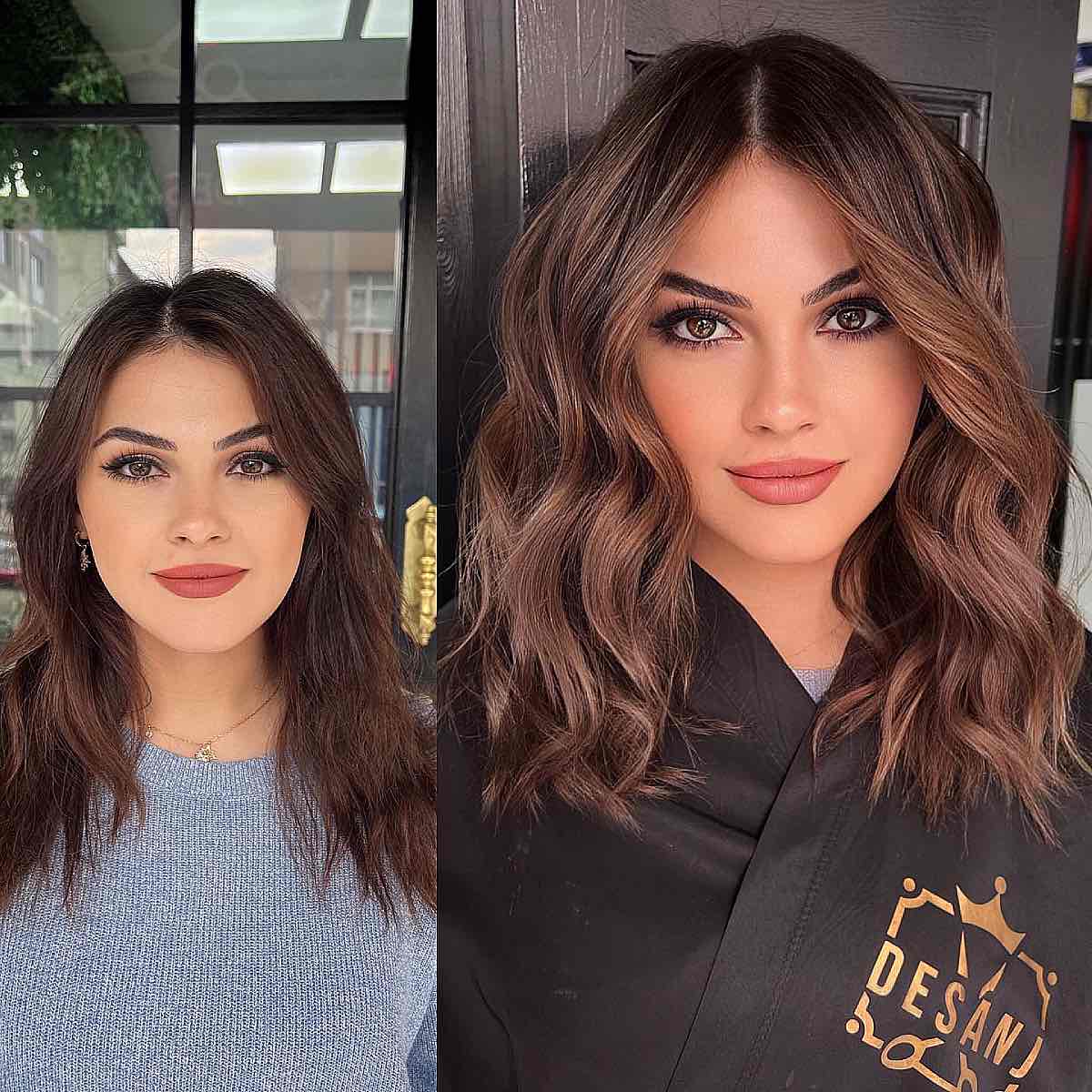 shoulder length shag with waves for an oval face shape