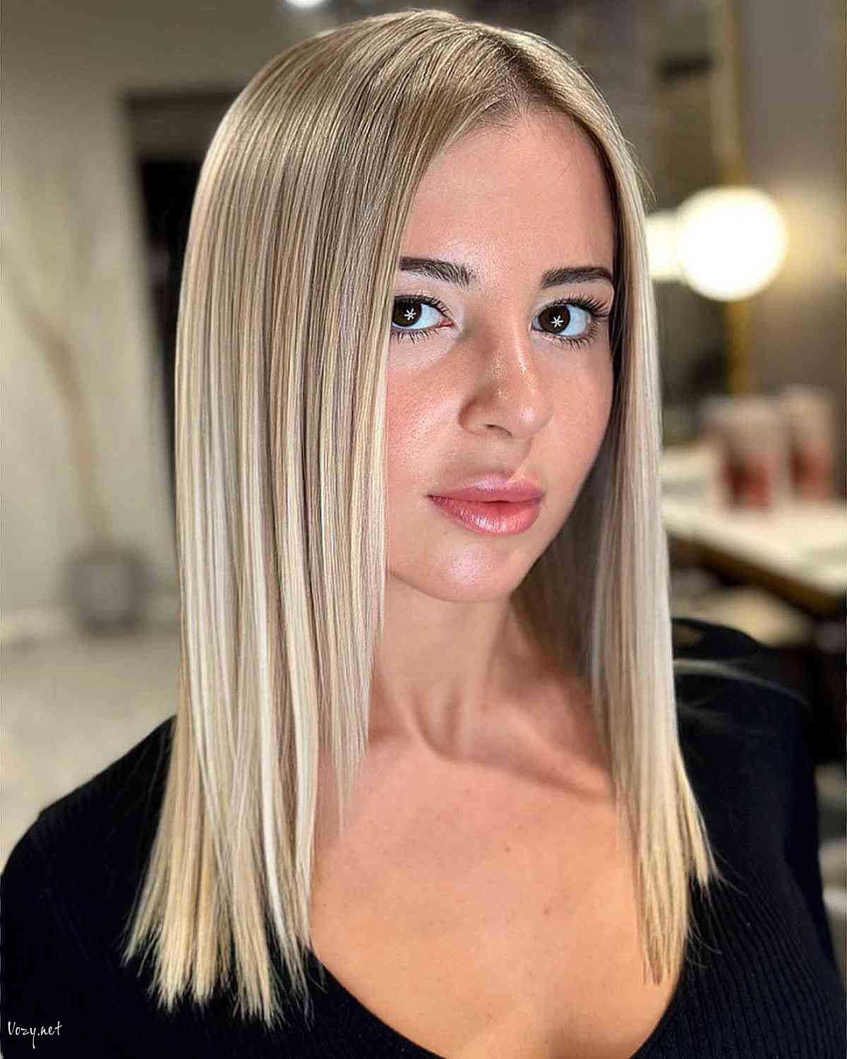 sleek blonde fine hair