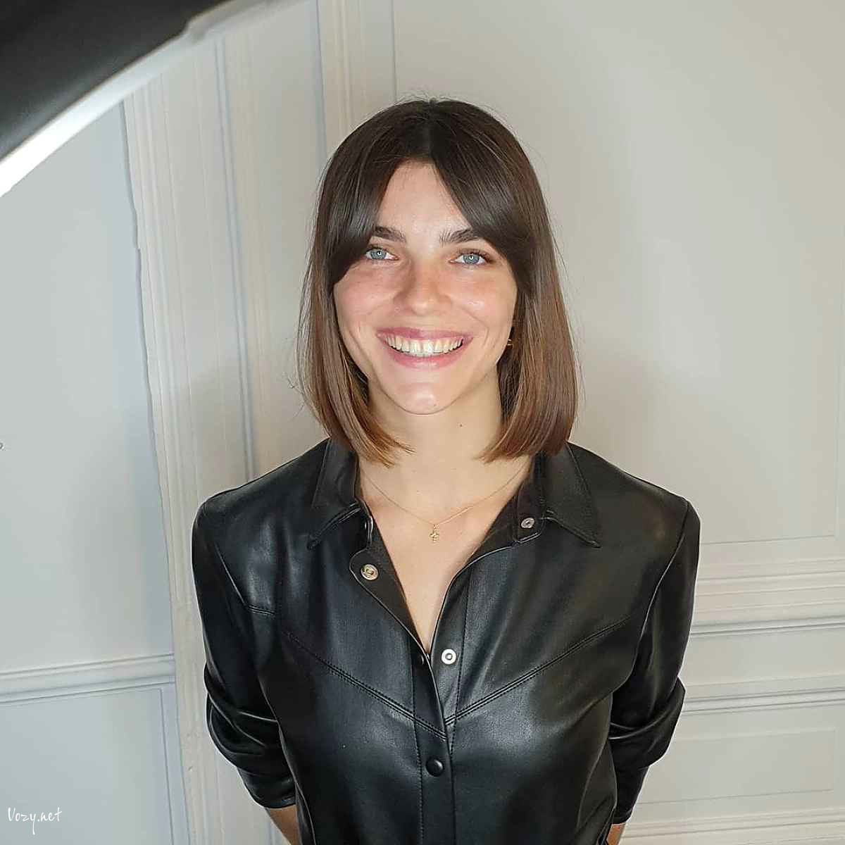sleek bob with bangs for straight hair