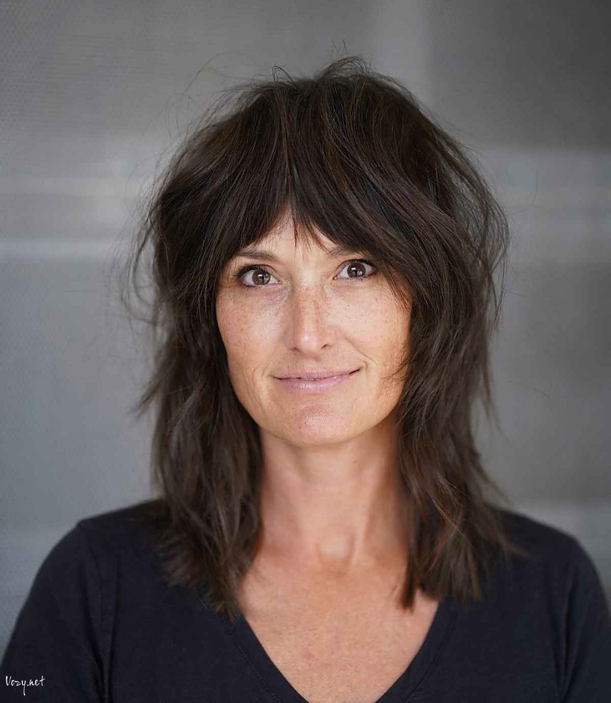 soft shaggy layers with bangs and movement