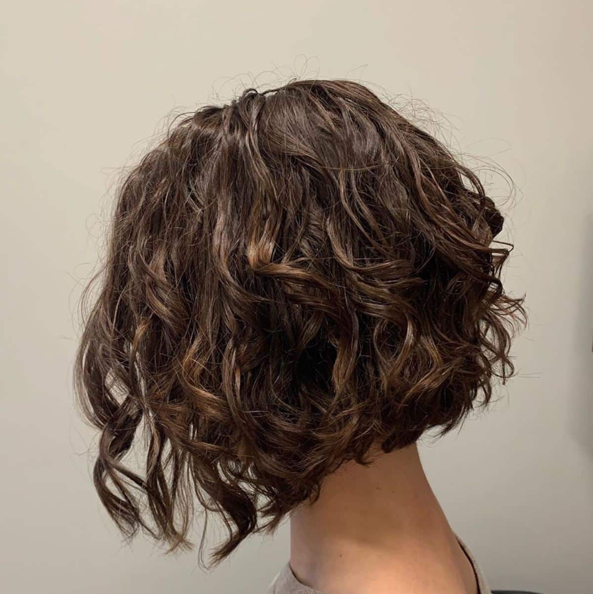 spiral perm for short brown hair