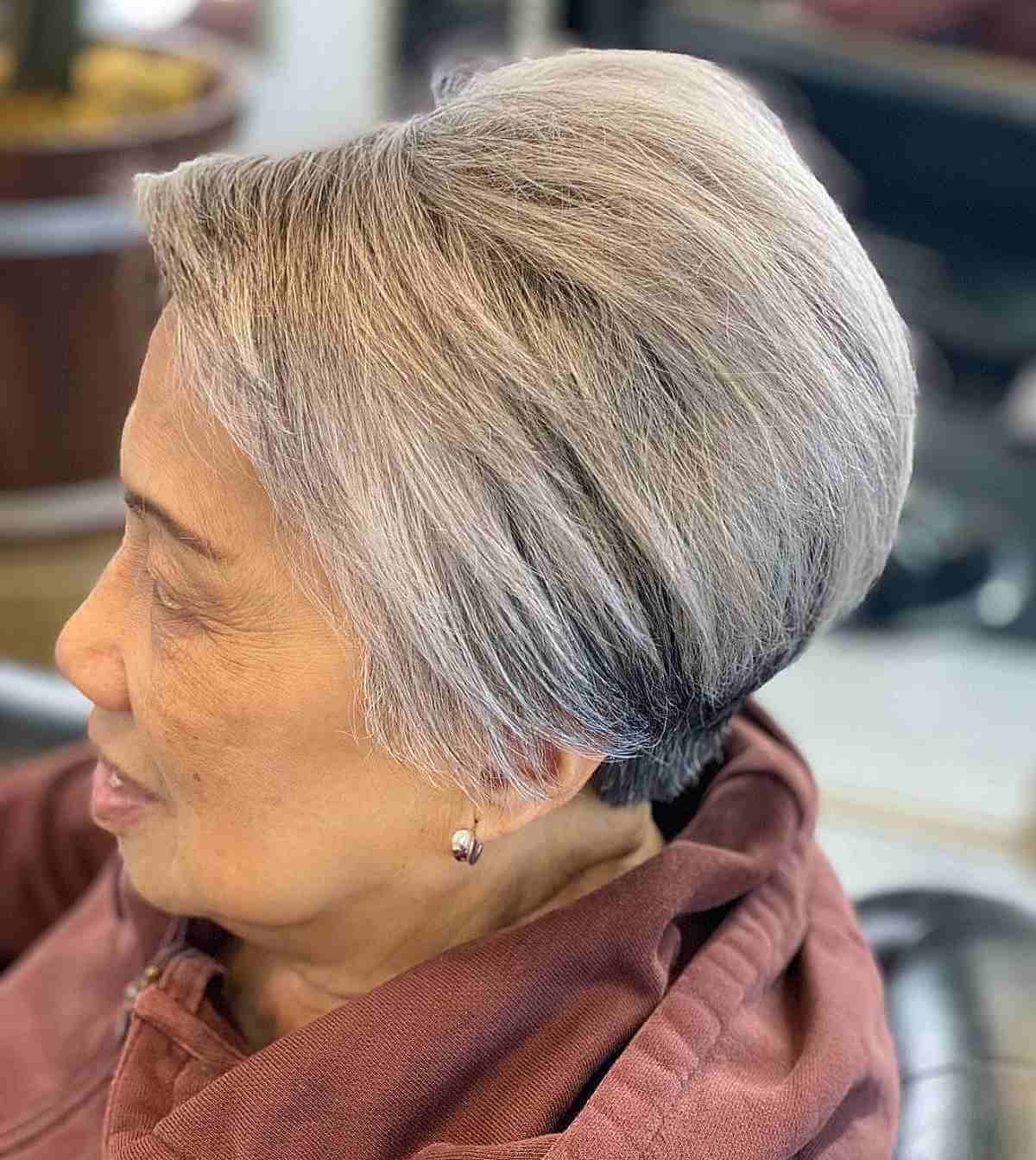 stacked pixie bob for older ladies past 50