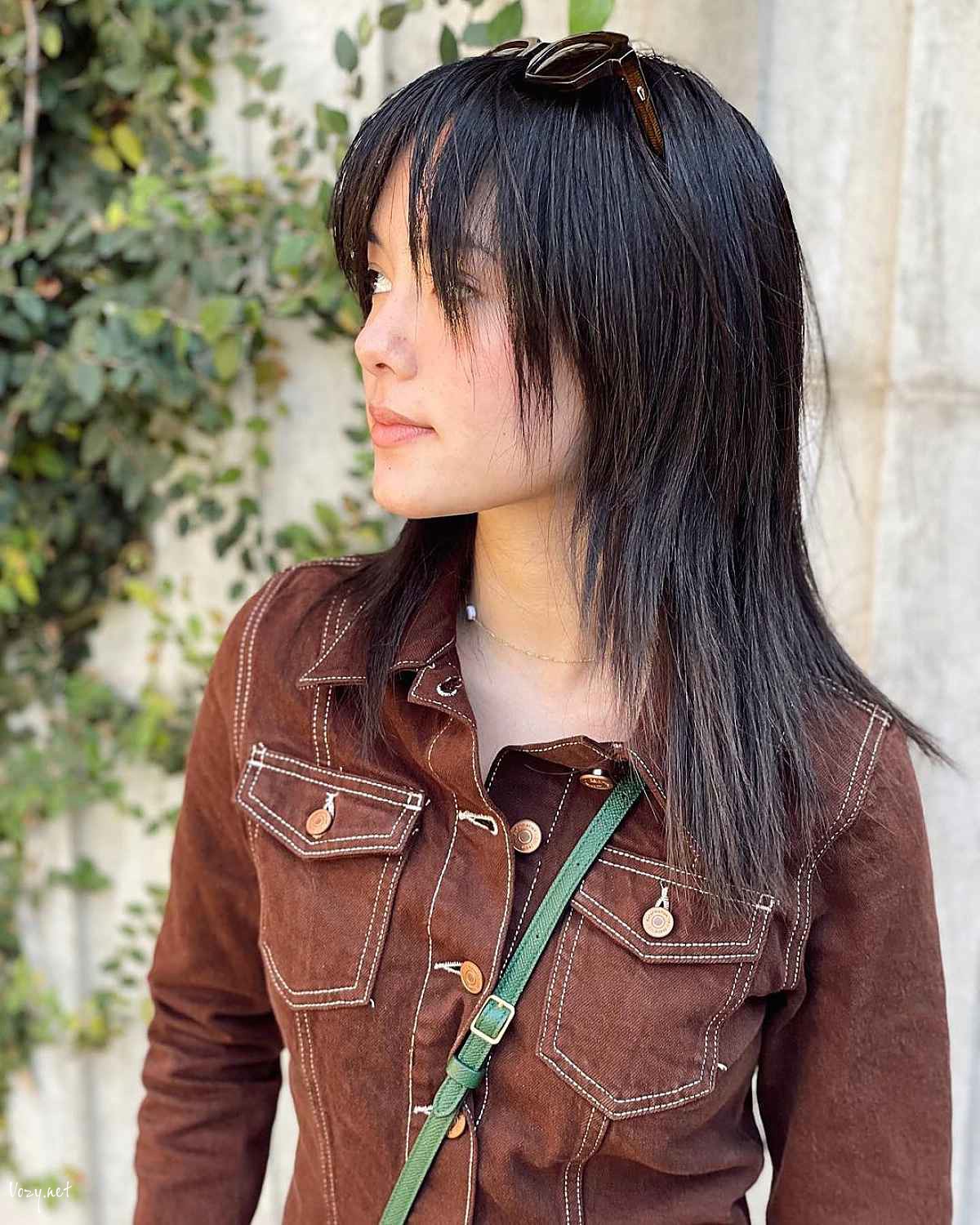 straight shag cut with bangs