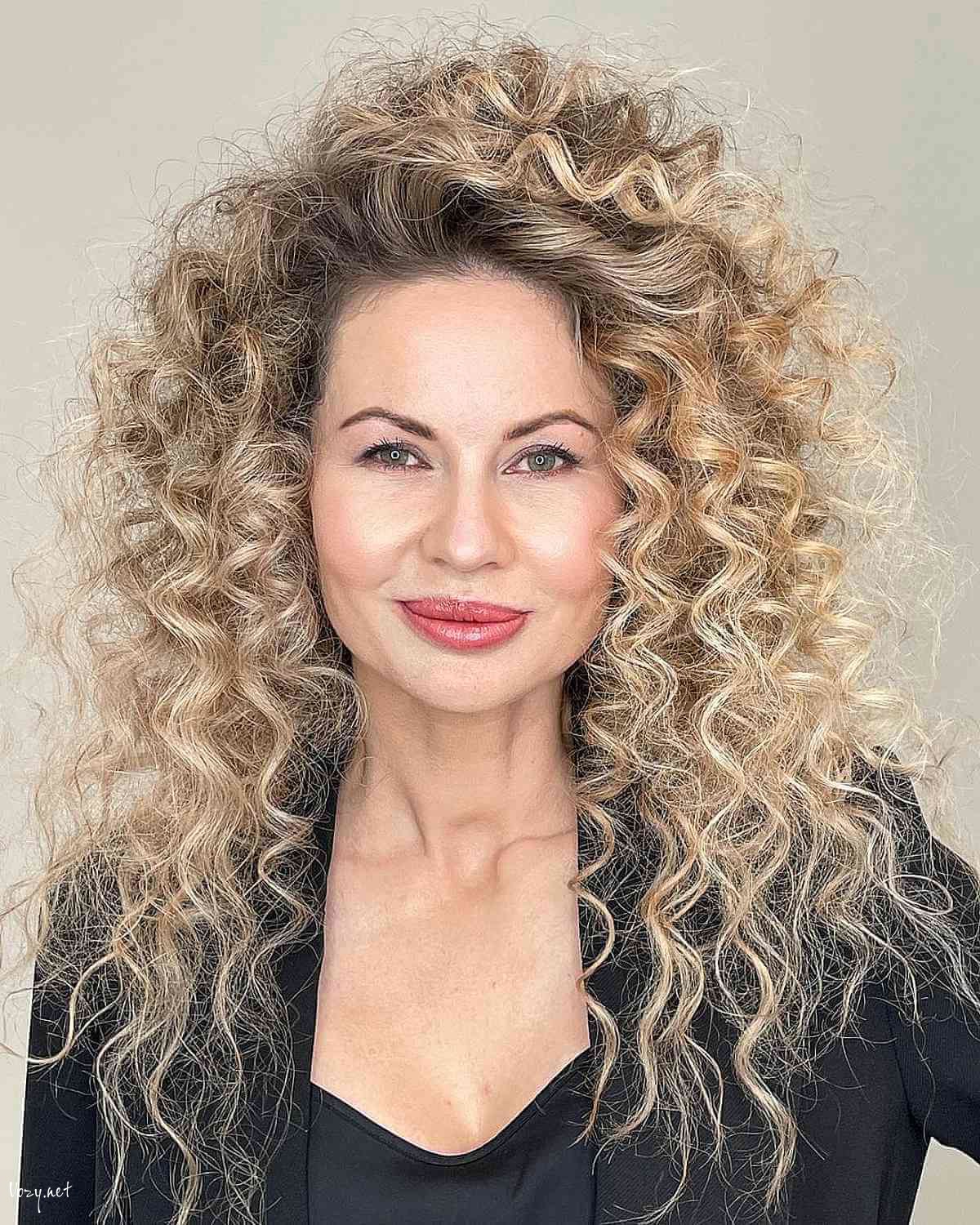 thick long blonde curls for ladies 50 and over