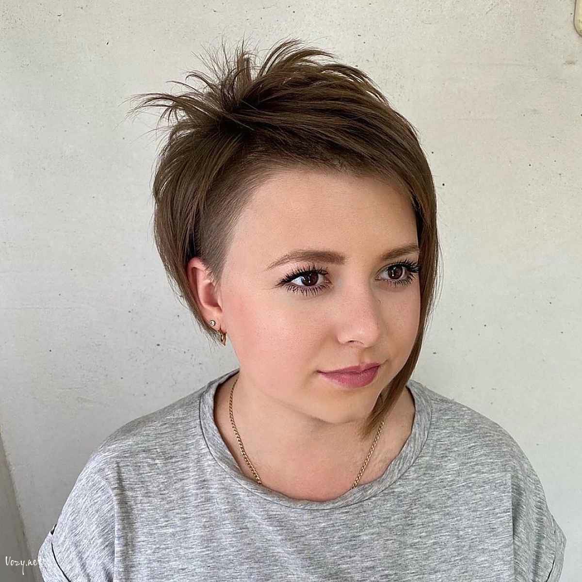 undercut bob for women with thick hair and chubby cheeks