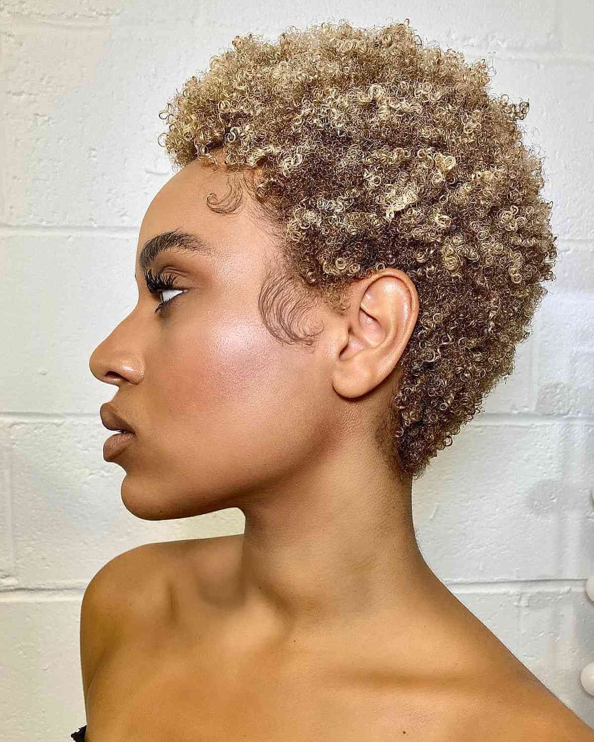 very short natural 4c hair for wash and go hairstyle
