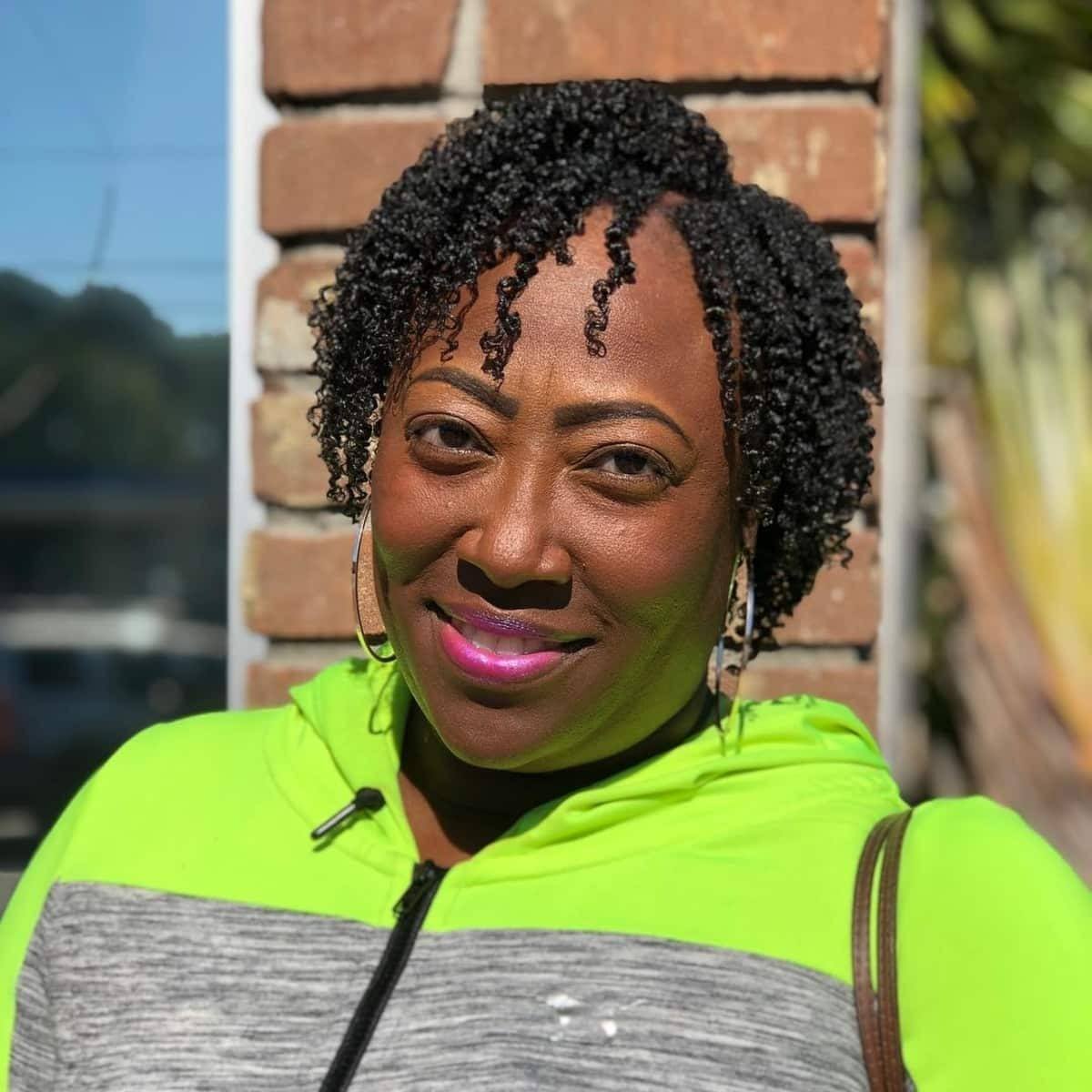 very short tight coils for older women